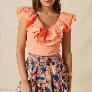 Anthropologie Sunday in Brooklyn Eyelet Ruffled Top